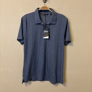 NEW Travis Mathew Oceanside Polo Shirt L Blue Polycotton Golf Outdoor